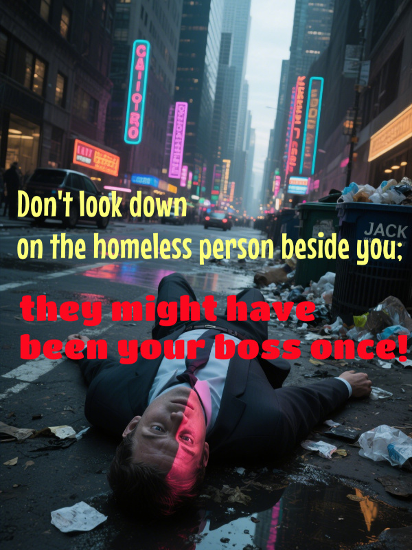 Don't look down on the homeless person beside you; they might have bee